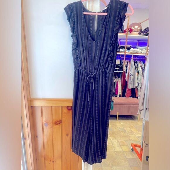 Jack by BB Dakota Embroidered Cropped Jumpsuit Sz M - Picture 2 of 9